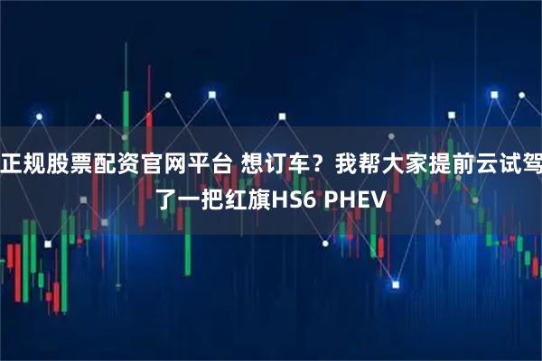 正规股票配资官网平台 想订车？我帮大家提前云试驾了一把红旗HS6 PHEV